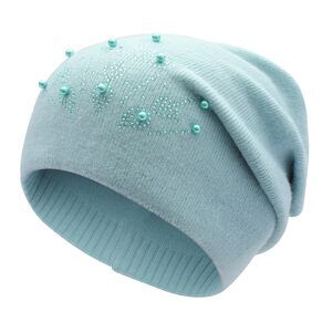 1996 Knit Slouchy Beanie Hats Soft Winter Stretch Skull Cap, Beads Light
